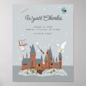 Poster Harry Potter Hogwarts statistiques de naissance de (Devant)