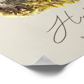 Poster HARRY POTTER™ HUFFLEPUFF™ Graphique floral (Coin)