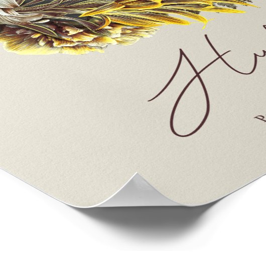 Poster HARRY POTTER™ HUFFLEPUFF™ Graphique floral (Coin)