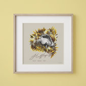 Poster HARRY POTTER™ HUFFLEPUFF™ Graphique floral