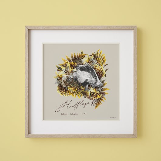 Poster HARRY POTTER™ HUFFLEPUFF™ Graphique floral