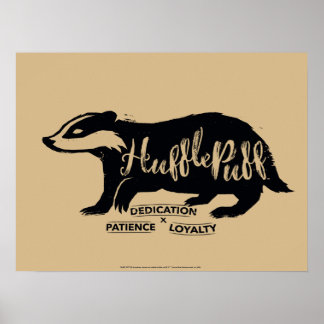 Poster Harry Potter | HUFFLEPUFF™ Silhouette Typographie