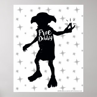 Poster Harry Potter | "Libérez Dobby" Silhouette Typograp
