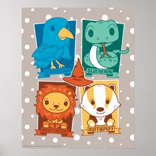 POSTER HARRY POTTER™ | MAISONS DE PÉDAGOGIE™ DESSIN ANIME (Devant)