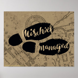 Poster Harry Potter MISCHIEF MANAGED™ Mappage Empreinte