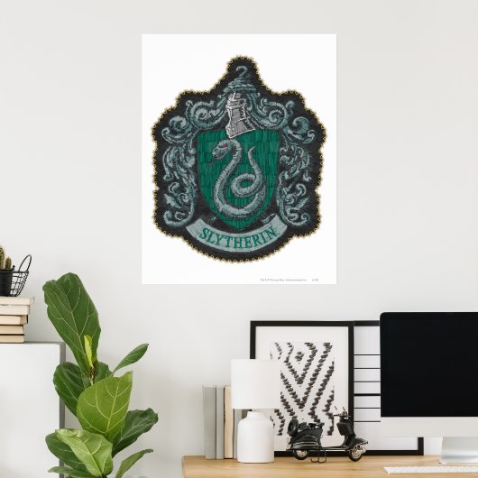 Poster Harry Potter | Retro Mighty Slytherin Crest (Bureau à domicile)