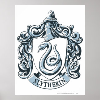 Poster Harry Potter | Slytherin Crest - Bleu glacé