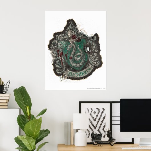 Poster Harry Potter | Slytherin Crest - Vintage (Bureau à domicile)