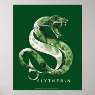 Poster Harry Potter   SLYTHERIN™ Serpent Aquarelle