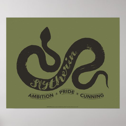 Poster Harry Potter | SLYTHERIN™ Silhouette Typography (Devant)