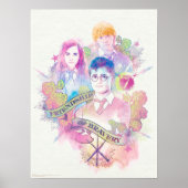 Poster Harry Potter Spell | Harry, Hermione et Ron Waterc (Devant)