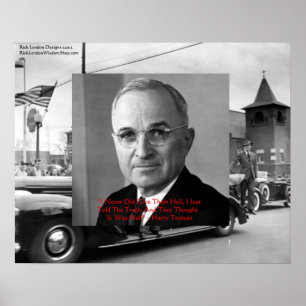 Poster Harry Truman Citation De Sagesse "N'A Pas Enfer" S