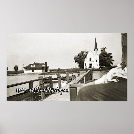 Poster Harsens Island Michigan St Marks Church 1925 vue (Devant)