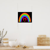 Poster Hart Met Poot Onder Een Regenboog (Keuken)