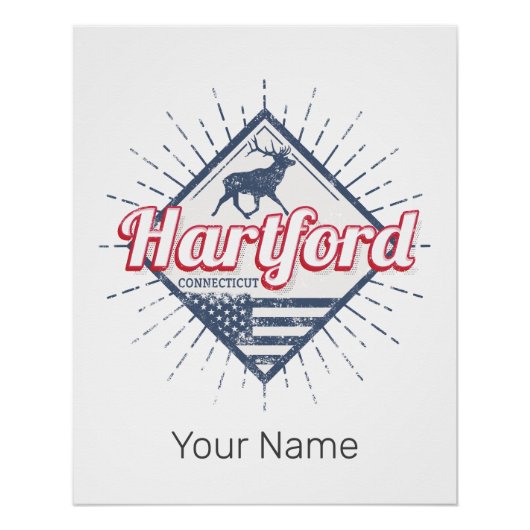 Poster Hartford City Connecticut États-Unis (Devant)