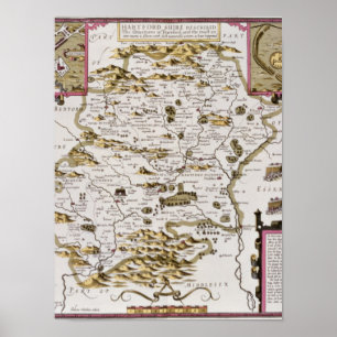 Poster Hartfordshire et la situation de Hartford
