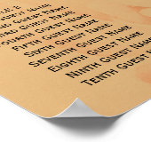 Poster Harvest Gold Peony Motif Boho Mariage Siège (Coin)