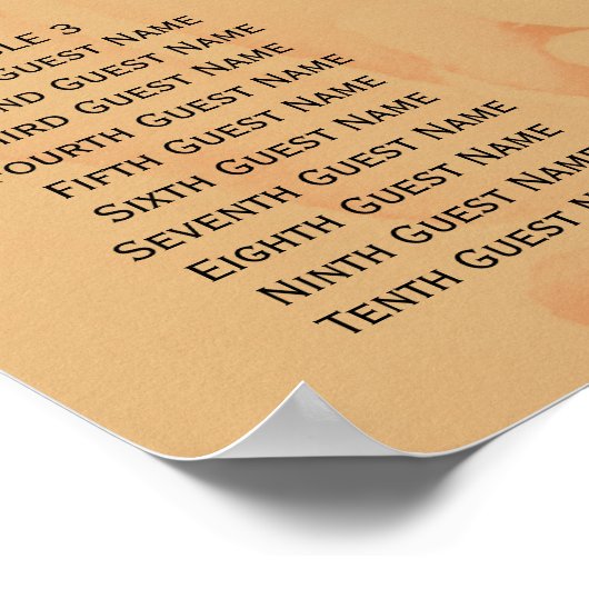 Poster Harvest Gold Peony Motif Boho Mariage Siège (Coin)