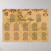 Poster Harvest Gold Peony Motif Boho Mariage Siège (Devant)