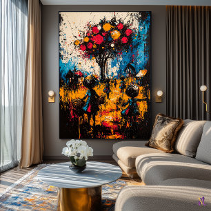 Poster Harvest of Dreams - Expressionniste Surreal Villag