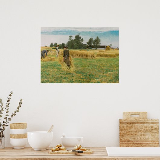 Poster Harvest Time, Ladby (1930) L.A. Ring (Danois, 1854 (Cuisine)