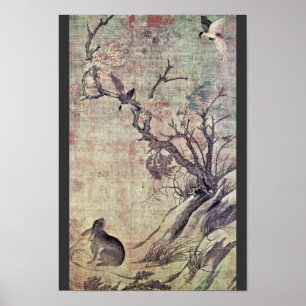 Poster Hase et geais, l'anglais, "double bonheur "