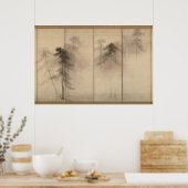 Poster Hasegawa Tohaku Pine Trees 16ème fawn Japonais (Cuisine)