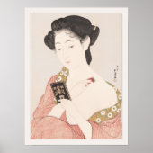 Poster Hashiguchi Goyo Femme Application Maquillage Japon (Devant)