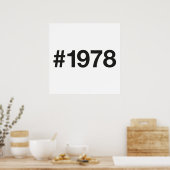 Poster Hashtag 1978 47 Anniversaire (Cuisine)