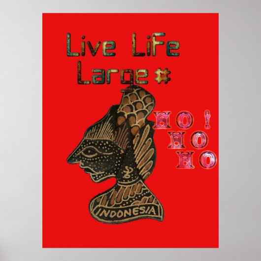 Poster Hashtag 3D Indonésie Vive la vie en grand HOhoho (Devant)