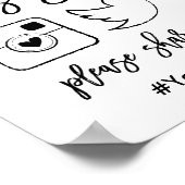 Poster Hashtag Mariage à main chic (Coin)