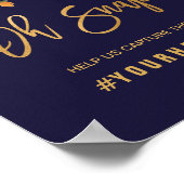 Poster Hashtag Mariage Automne Floral Oh Snap (Coin)