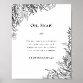 Poster Hashtag Mariage blanc et noir (Devant)