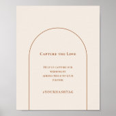 Poster Hashtag Mariage simple Boho Arch Ivory (Devant)