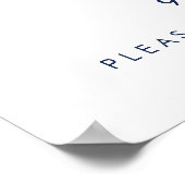 Poster Hashtag mariage Welcome | Flore bleu foncé (Coin)