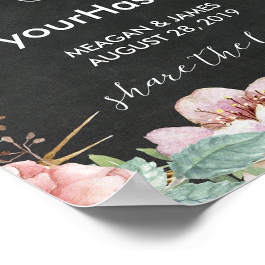 Poster hashtag signe mariage oh snap (Coin)