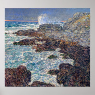 Poster Hassam - Algues et ressac, Appledore au coucher du