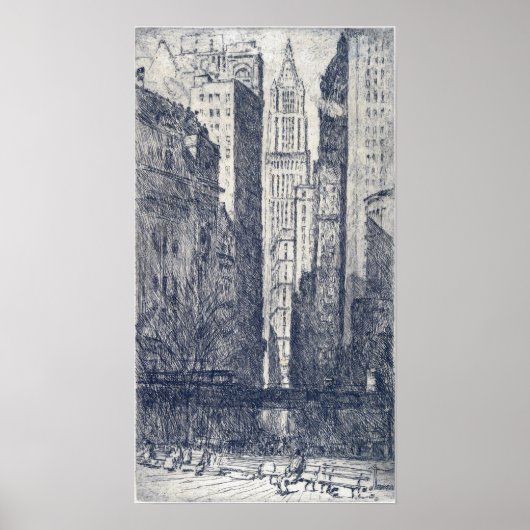 Poster Hassam - Battery Park (Devant)