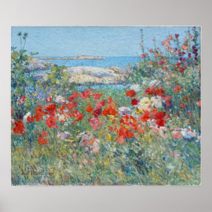 Poster Hassam - Le jardin de Celia Thaxter Maine 1890