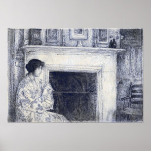 Poster Hassam - Le Manteau Blanc (Holley House Cos Cob)