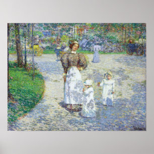Poster Hassam - Le Printemps à Central Park 1908