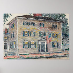 Poster Hassam - Manoir Frame New Hampshire 1917