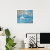 Poster Hassam - Navigation sur des mers calmes 1900 (Bureau à domicile)