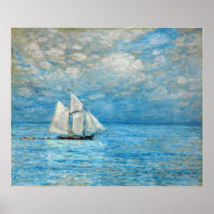Poster Hassam - Navigation sur des mers calmes 1900