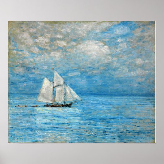 Poster Hassam - Navigation sur des mers calmes 1900 (Devant)