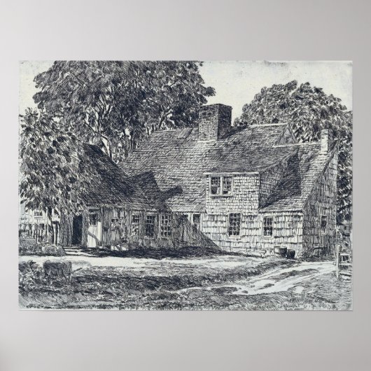 Poster Hassam - Old Dominy House Easthampton (Devant)