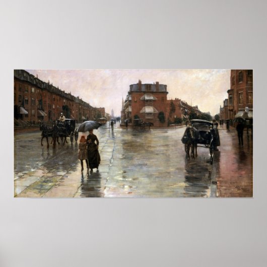 Poster Hassam - Rainy Day Boston (Devant)