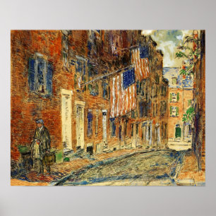 Poster Hassam - Rue du gland Boston 1919