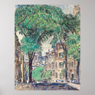 Poster Hassam - Rue Mount Vernon Boston 1919