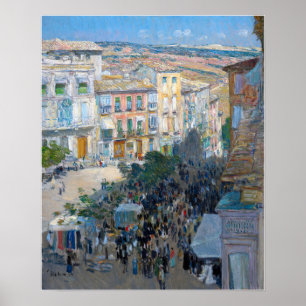 Poster Hassam - Vue d'une ville du sud de la France